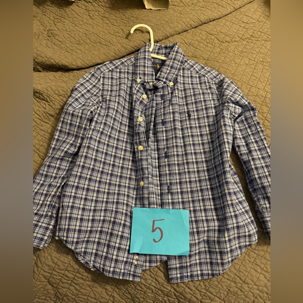 Ralph Lauren boys size 5 button down - blues